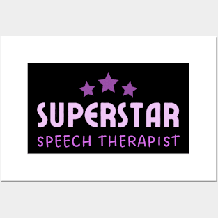 Speech Therapist Superstar – Typography – Purple Posters and Art